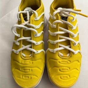 Bright Yellow Women's Nike Vapor Max Athletic Shoes with White Details